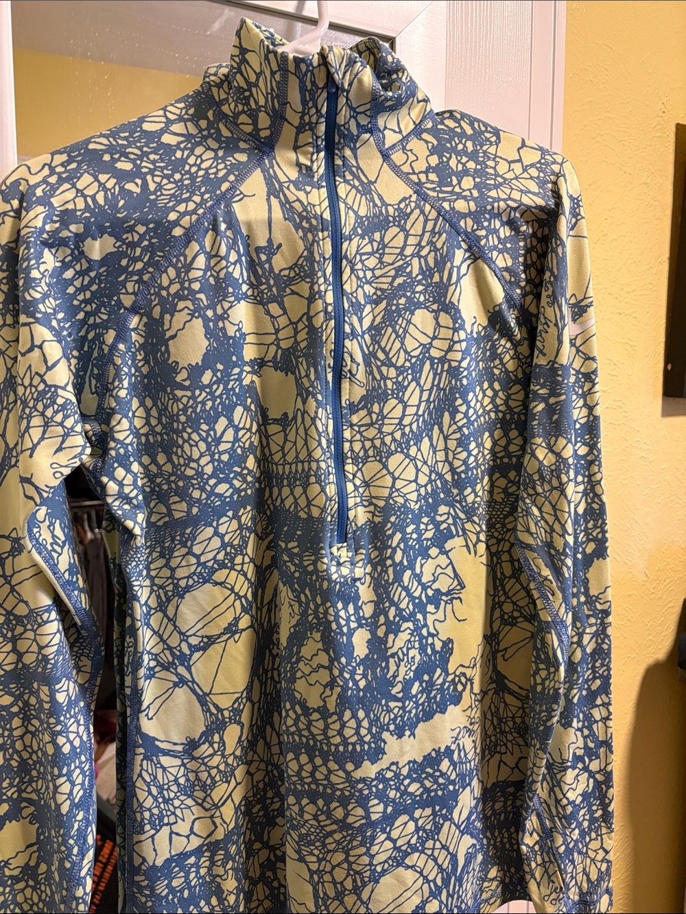 Nike Women’s Yellow and Blue Zip-Up Performance Sweater